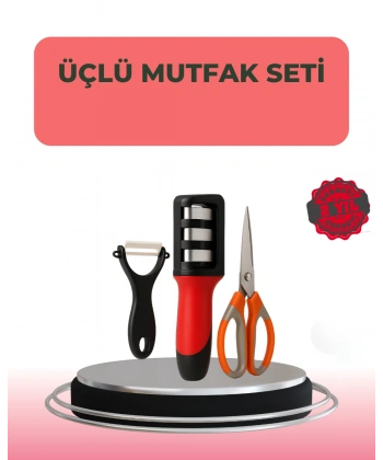 3 Parçalı Çok Fonksiyonlu Mutfak Makas Seti – Paslanmaz Çelik, Ergonomik Tasarım