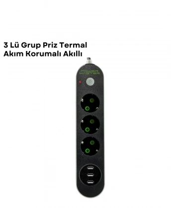 3 USB Portlu Üçlü Priz CXE103