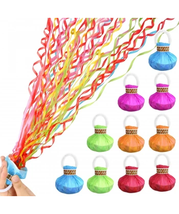 30 Şeritli Renkli Elle Atılan Konfeti – 5 Metre Uzayan Şerit Konfeti 1 Adet