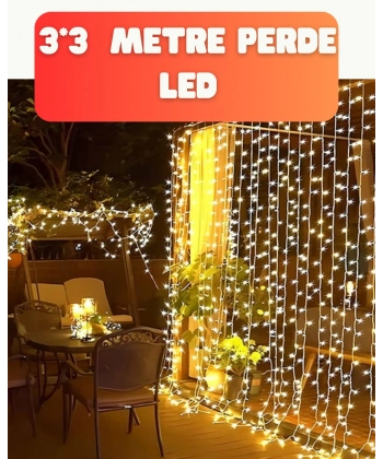 300 LED Perde Işık – Sıcak Beyaz Dekoratif Aydınlatma