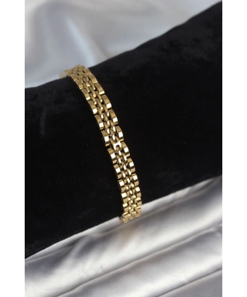 316L Çelik 7 mm Kalınlıkta Gold Renkli Erkek Bileklik