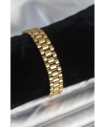 316L Çelik Gold Renk 12 mm Kalınlık Erkek Bileklik