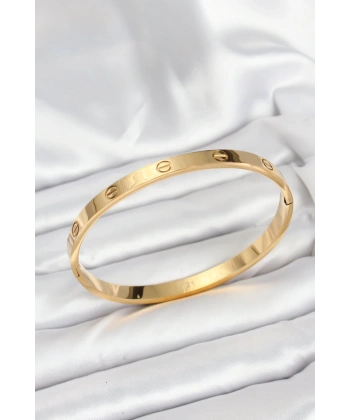 316L Çelik Gold Renk 65 mm Kadın Kelepçe Bileklik