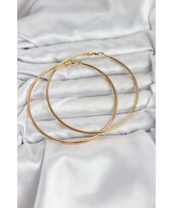 316L Çelik Gold Renk 75 mm Halka Küpe