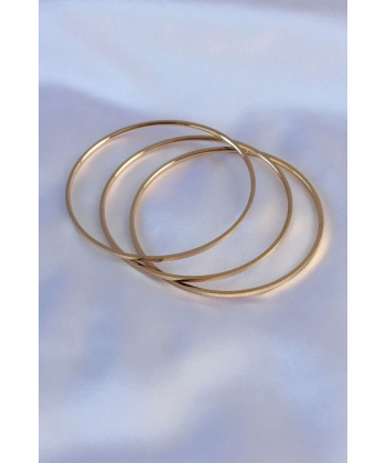 316L Çelik Gold Renk Ajda Model Kadın 65 mm Bilezik