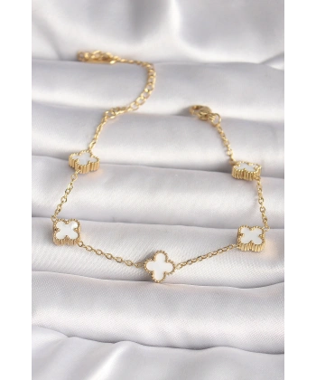 316L Çelik Gold Renk Baby Boy Yonca Model Kadın Bileklik