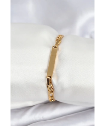 316L Çelik Gold Renk Yazı Yazmaya Uygun Kadın Bileklik