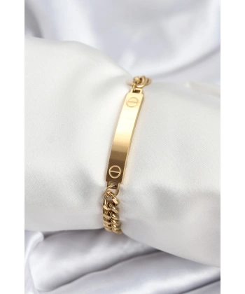 316L Çelik Gold Renk Yazı Yazmaya Uygun Kadın Bileklik