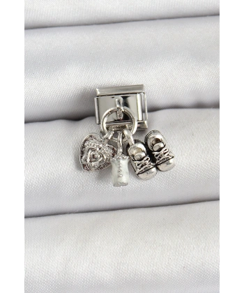 316L Çelik Gümüş Renk Bebek Konsept Nomination Charm