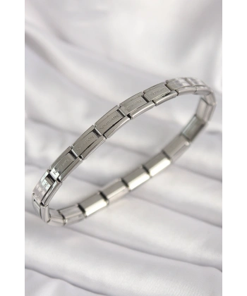 316L Çelik Gümüş Renk İnce Yazılı Nomination Kadın Bileklik