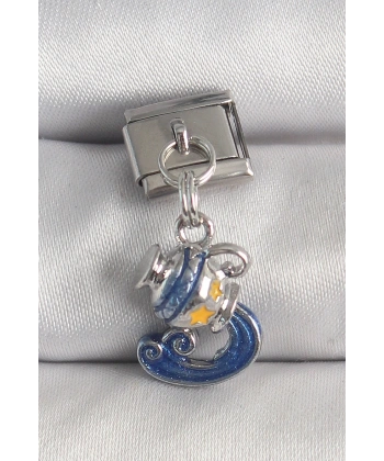 316L Çelik Gümüş Renk Sallantı Kova Burç Model Nomination Charm