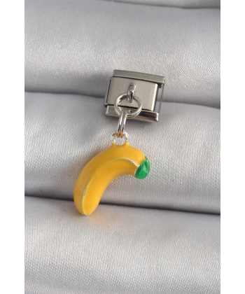 316L Çelik Gümüş Renk Sallantı Muz Model Nomination Charm