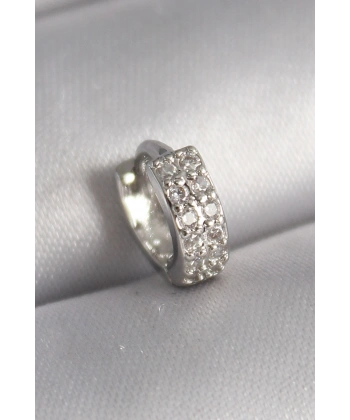 316L Çelik Gümüş Renk Zirkon Taşlı Tragus Piercing