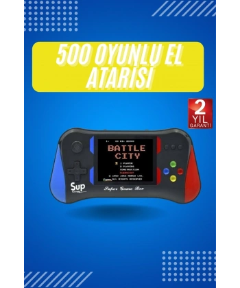 3.5 İnç 500 Klasik Retro Oyun Yüklü Kollu Oyun Konsolu