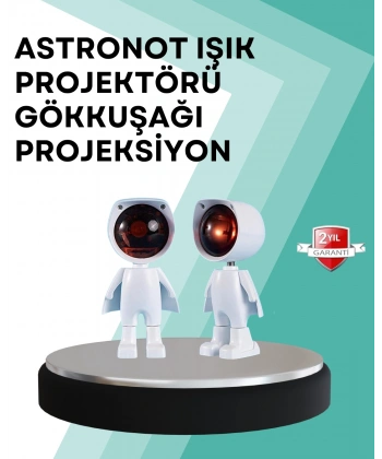 360° Ayarlanabilir Başlıklı Astronot Gece Lambası