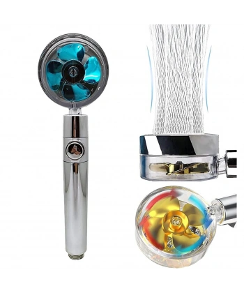 360 Derece Dönebilen Pervaneli Turbo  Duş Başlığı