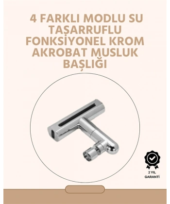 360° Dönüşlü Su Akışı Başlığı | 4ü 1 Arada Kullanım