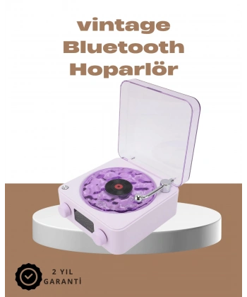 360° Sesli Kablosuz Hoparlör – Retro Tasarım ve Projektör Işığı