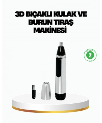 3D Bıçaklı Burun ve Kulak Tıraş Makinesi Pil ile Çalışan Taşınabilir Model
