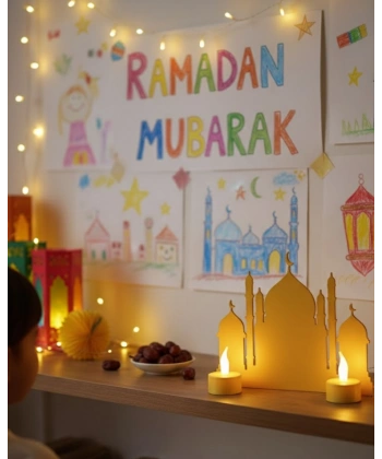 3D Cami Masa Üstü Dekor 2 Pilli LED Mumlu Hediye Set