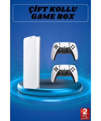 3D Çift Oyun Kollu 4K HD Ekran Nostaljik 20.000 Oyunlu Beyaz Game Box