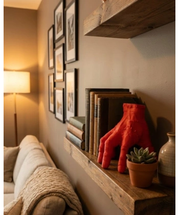 3D Dekoratif Kırmızı El Biblo 17x16 cm Modern Ev Aksesuarı