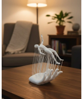 3D El İnsan Figürü Beyaz Modern Sanatsal Dekoratif Biblo