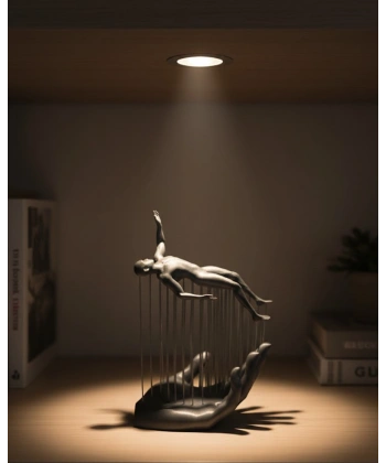 3D El İnsan Figürü Gri Soyut Modern Dekoratif Biblo