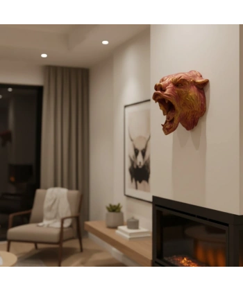 3D Jaguar Figürü Duvar Süsü