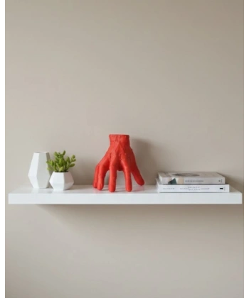 3D Kırmızı El Biblo 17x16 cm Sanatsal ve Dikkat Çekici Dekor