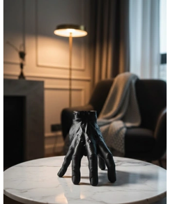 3D Modern Siyah El Heykeli 27x22 cm Konsol ve Raf Üstü Dekor