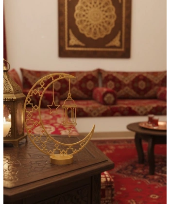 3D Ramazan Dekor Özel Baskı Hilal Yıldız Masa Üstü