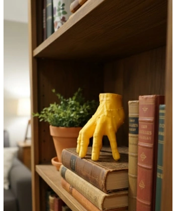 3D Sarı El Heykeli 17x16 cm Raf ve Masa Üstü Dekor