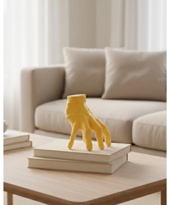 3D Sarı El Tasarım Dekor 17x16 cm Konsol ve Şömine Üstü Aksesuar