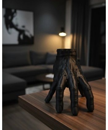 3D Siyah El Dekoratif Biblo 17x16 cm Modern ve Şık Tasarım