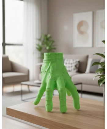 3D Yeşil El Dekoratif Heykel 27x22 cm Büyük Boy Modern Tasarım