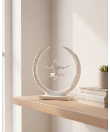 3D Zen Heykeli Modern Ay Tasarımlı Meditasyon Biblosu