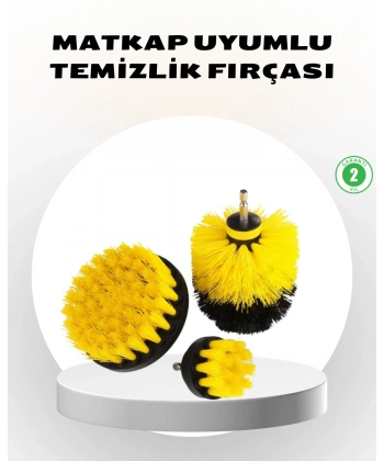 3’lü Matkap Ucu Fırça Seti – Derinlemesine Temizlik, Tüm Yüzeylerle Uyumlu