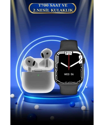 3.Nesil TWS Bluetooth Kulaklık ve Dokunmatik Ekran Akıllı Saat Sesli Görüşme