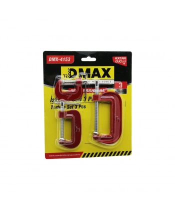 3PCS MİNİ İŞKENCE MENGENE SETİ ÇELİK KARBON 25-50-75MM