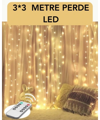 3x3 Metre Perde LED Işık – Parti ve Bahçe Dekorasyonu