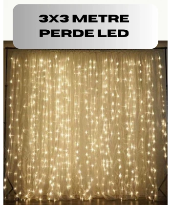 3x3 Perde LED Işık Şelale Model Özel Gün Dekoratif Aydınlatma