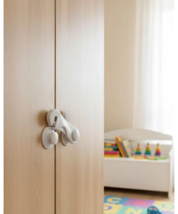 4 Adet Çocuk Güvenliği Dolap Kilidi Yapışkanlı Pratik Kullanım Ev İçi Koruma