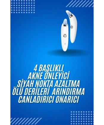 4 Başlıklı Pilli Vakumlu Siyah Nokta Temizleyici Akne Ve Sivilce Önleyici