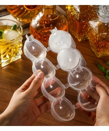 4 Bölmeli  Küre Buz Topu Kalıbı -  Yuvarlak Buz Topu