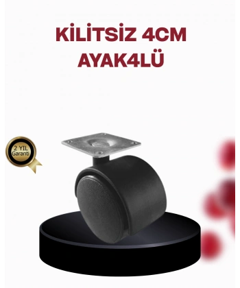 4 cm Döner Ayak Kilitsiz 4 Adet Mobilya ve Sehpa Ayağı