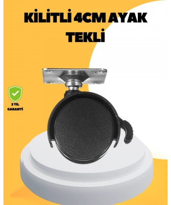 4 cm Kilitli Mobilya Tekerleği Tekli Sessiz ve Dayanıklı