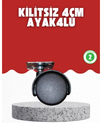4 cm Kilitsiz Tekerlek Ayak Seti Zemin Koruyucu