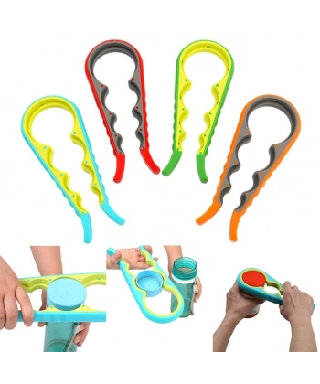 4 Fonksiyonlu Plastik -Silikon Şişe Kavanoz Kapağı Açma Aparatı