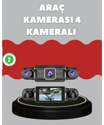 4 Kameralı Araç Kayıt Cihazı Full HD Park İzleme Gece Görüş